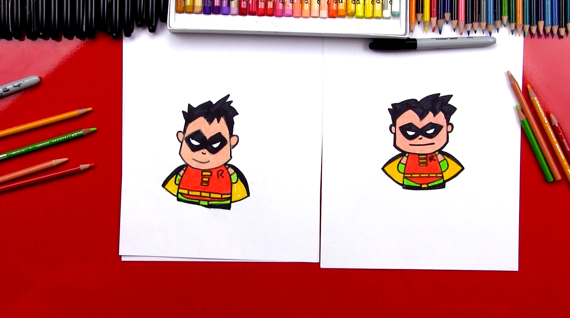 1915x1069 How To Draw Cartoon Robin - Robin Superhero Drawing