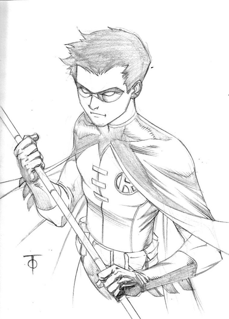736x1027 Robin Drawing Comic Book For Free Download - Robin Superhero Drawing
