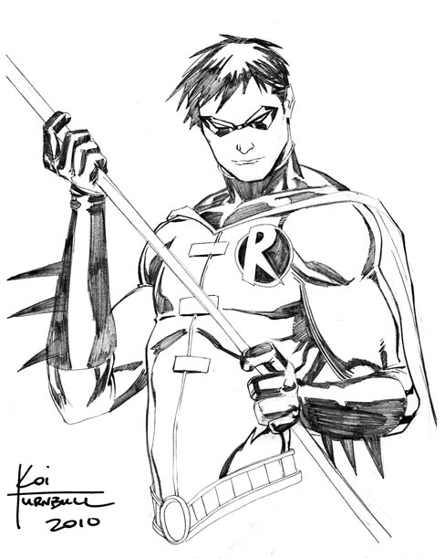 488x612 new titans commissions - Robin Superhero Drawing
