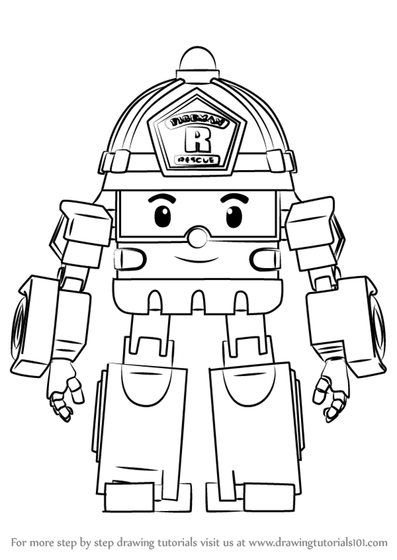 567x800 learn how to draw roy from robocar poli - Robocar Poli Drawing