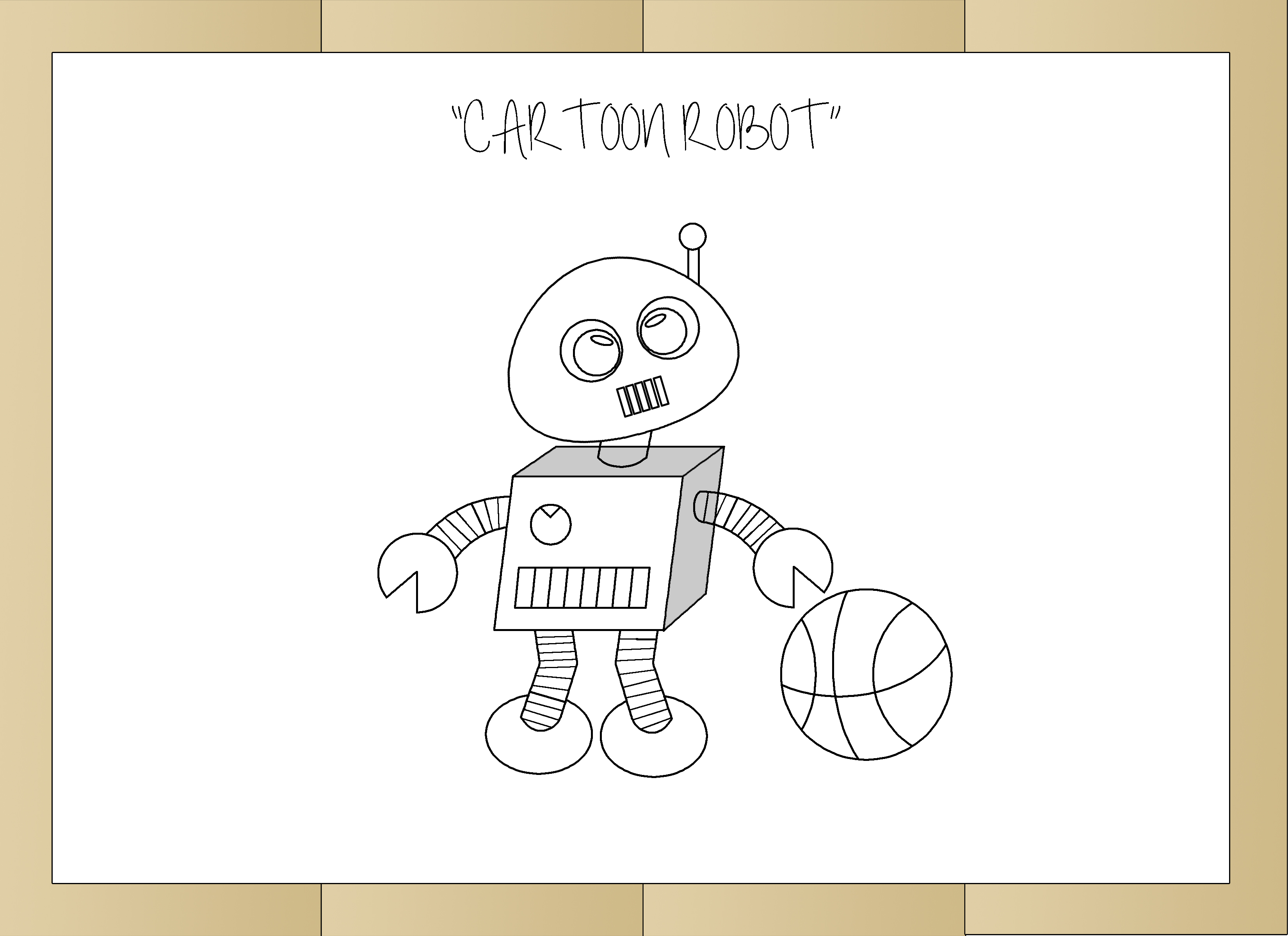 3300x2400 How To Draw Cartoon Robots Steps - Robot Cartoon Drawing