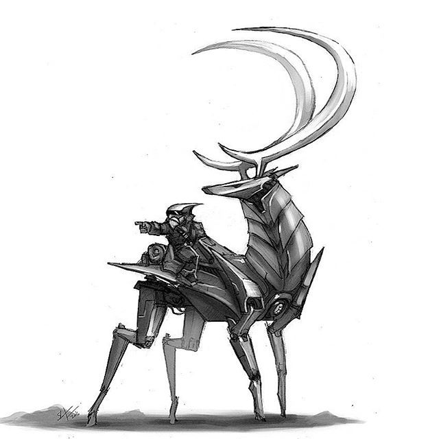 640x640 Tonight's Robot, No Marchofrobots Mech Deer Animals - Robot Dragon Drawing