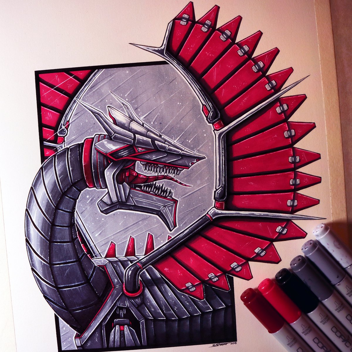 1200x1200 Christopher Straver On Twitter Here's My Drawing Of A Robot - Robot Dragon Drawing