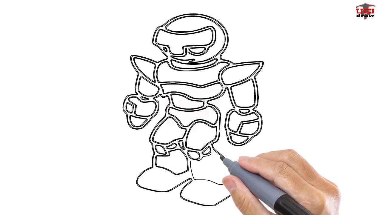 1280x720 How To Draw A Robot Easy Step - Robot Drawing