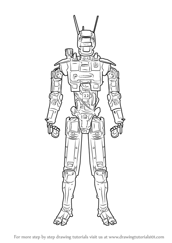566x800 Learn How To Draw Chappie The Robot From Chappie - Robot Drawing