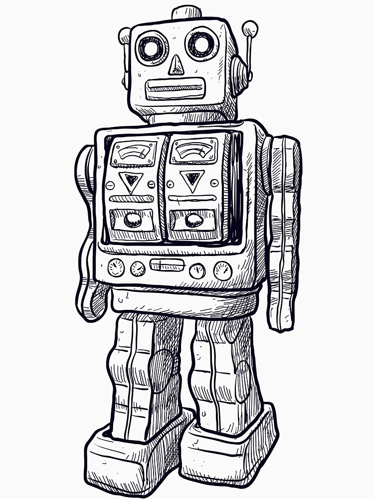 750x1000 Toy Robot Drawing T Shirt - Robot Drawing