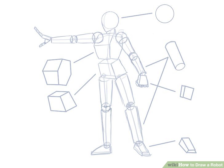 728x546 Ways To Draw A Robot - Robot Drawing Images