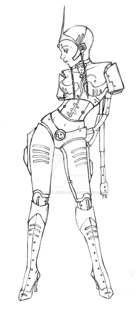 596x1339 Armless Divaxandria Tchebbi - Robot Drawing Images