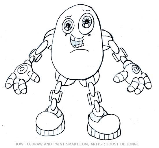550x511 How To Draw Robots - Robot Drawing Pictures