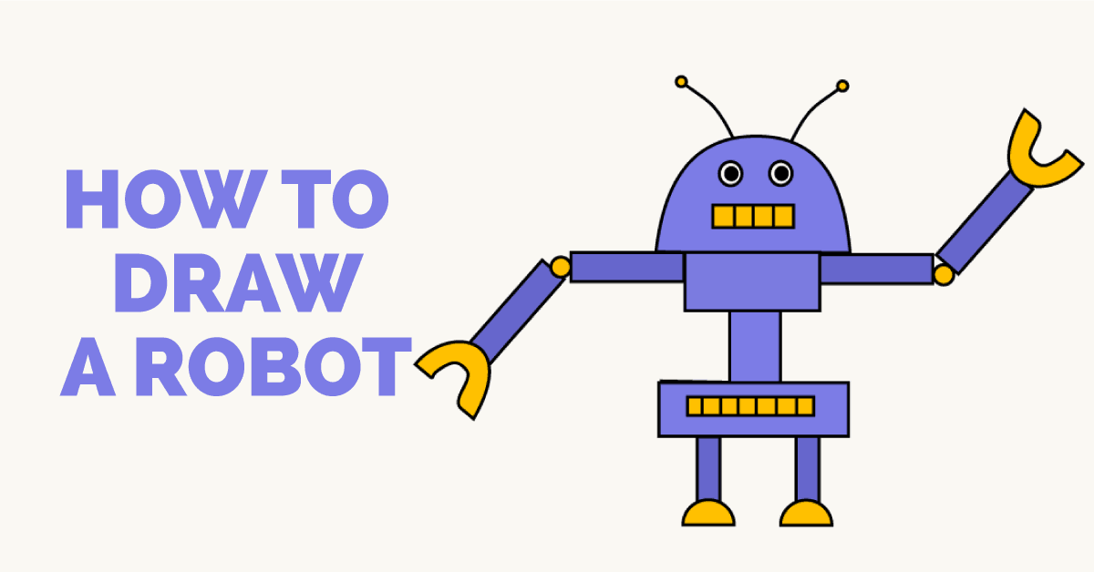 1200x628 How To Draw A Robot Easy Drawing Guides - Robot Drawing Pictures