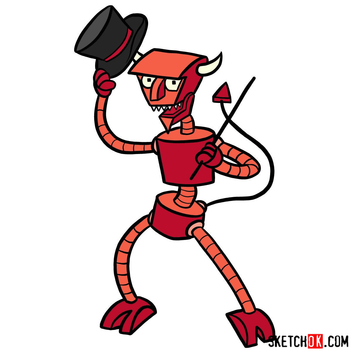 1200x1200 How To Draw Robot Devil - Robot Drawing Pictures