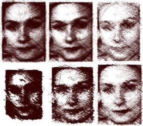 286x253 Aikon Ii Face Drawing Robot Collage - Robot Face Drawing