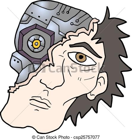 444x470 Creative Design Of Robot Face - Robot Face Drawing