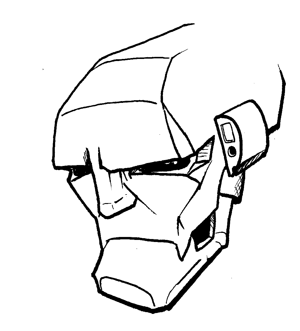 1018x1123 Facing The Robot Samgarlandillustrations - Robot Face Drawing