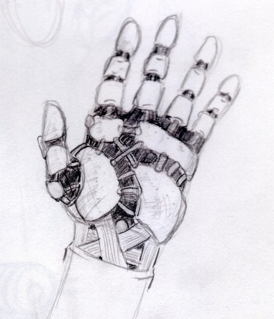 900x1046 Robot Hand Drawing - Robot Hand Drawing