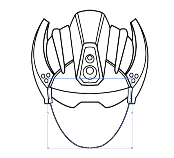 600x546 create a futuristic robot helmet in a line art style in adobe - Robot Head Drawing