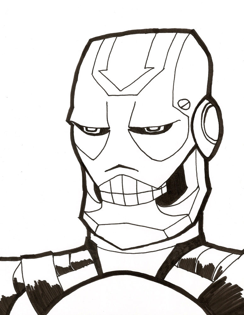 775x1003  - Robot Head Drawing