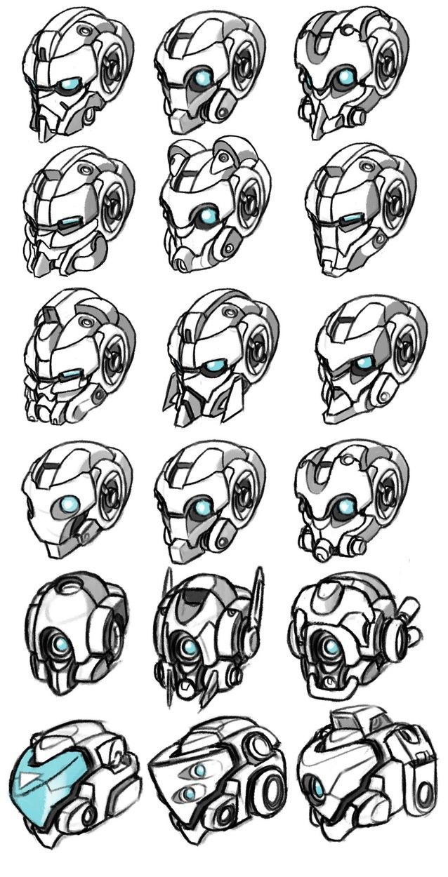 638x1250 Robot Head Freehand In Robot Concept Art, Robot Design - Robot Head Drawing