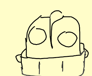 300x250 Robot Head With Gigantic Chin Drawing - Robot Head Drawing