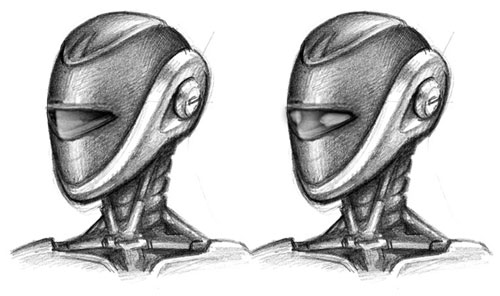 500x296 Cgtalk 'p I T G I R L' - Robot Head Drawing