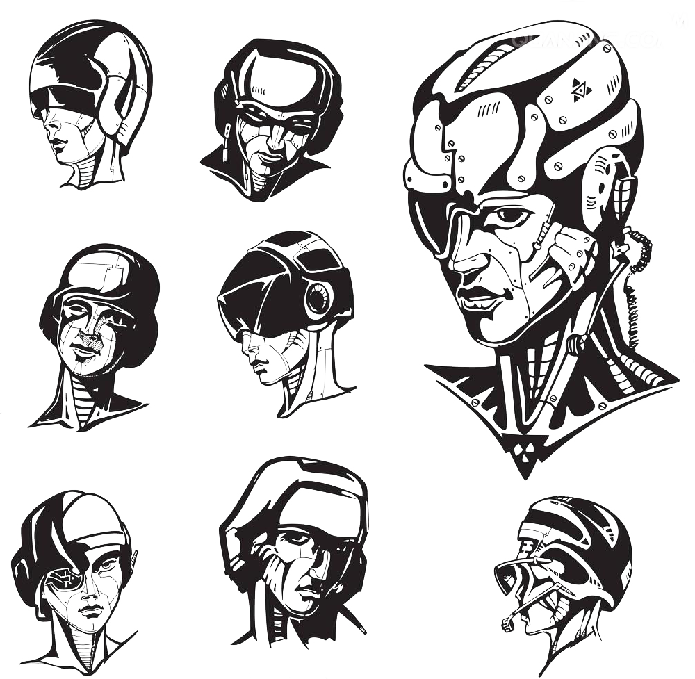 1000x977 Collection Of Free Drawing Head Robot Download On Ui Ex - Robot Head Drawing
