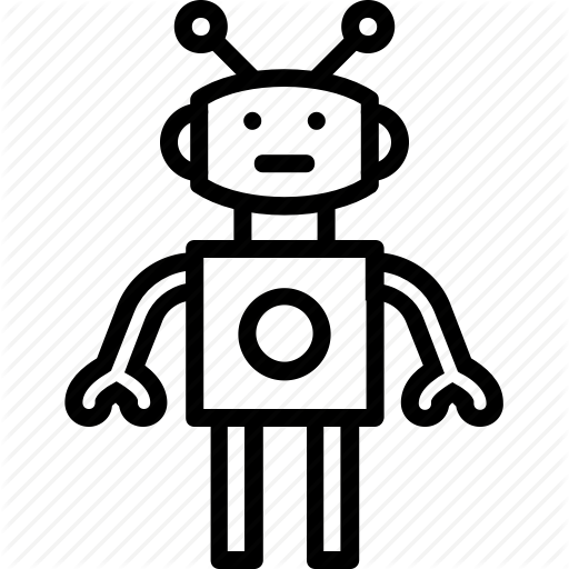 512x512 character, machine, robot, robotic, toy icon - Robot Line Drawing