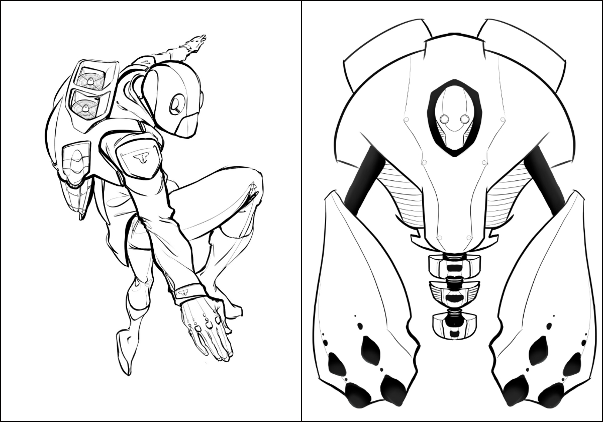 1200x840 crayons brush set free brushes - Robot Line Drawing