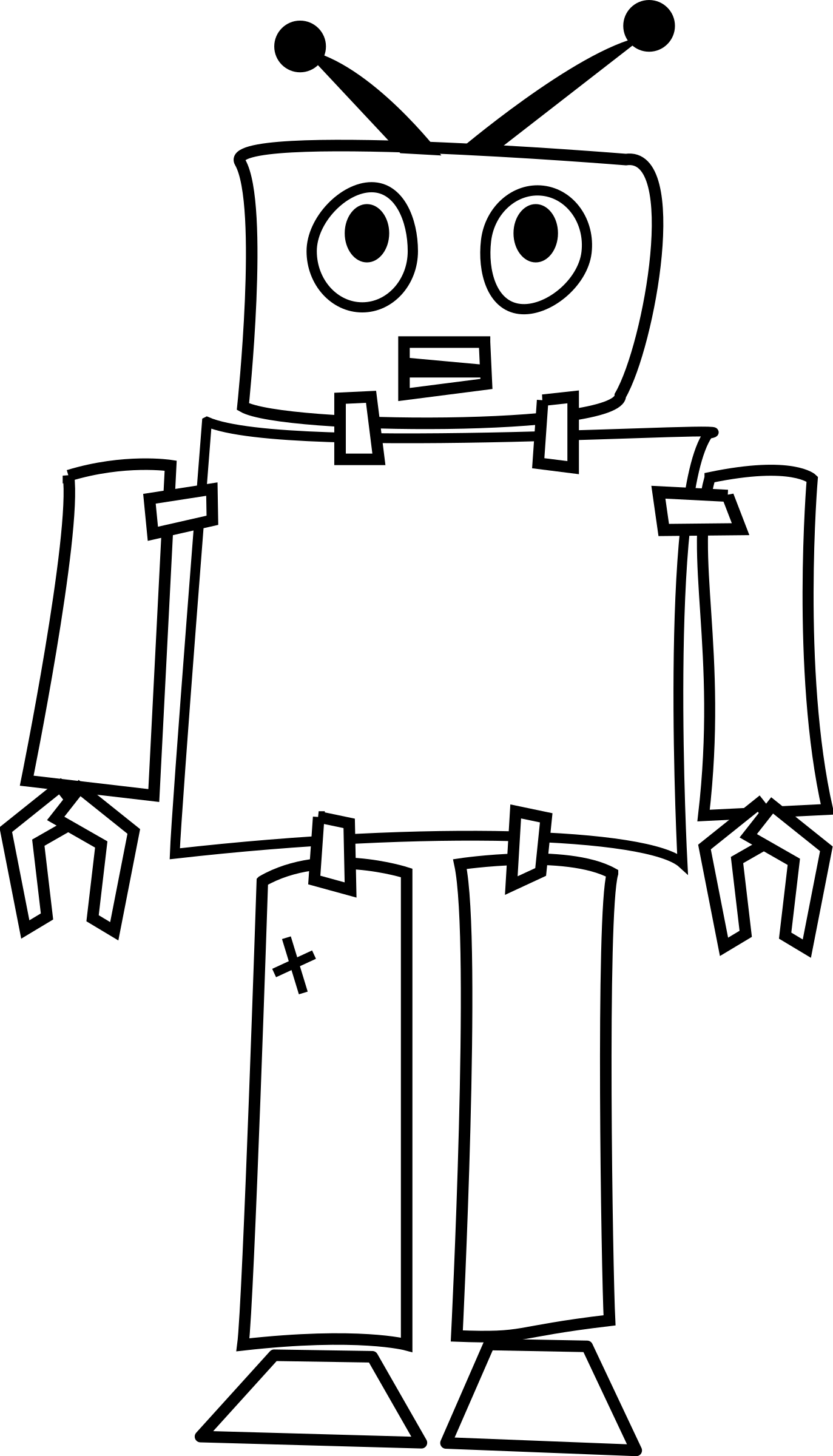 1373x2400 Robot Line Art - Robot Line Drawing