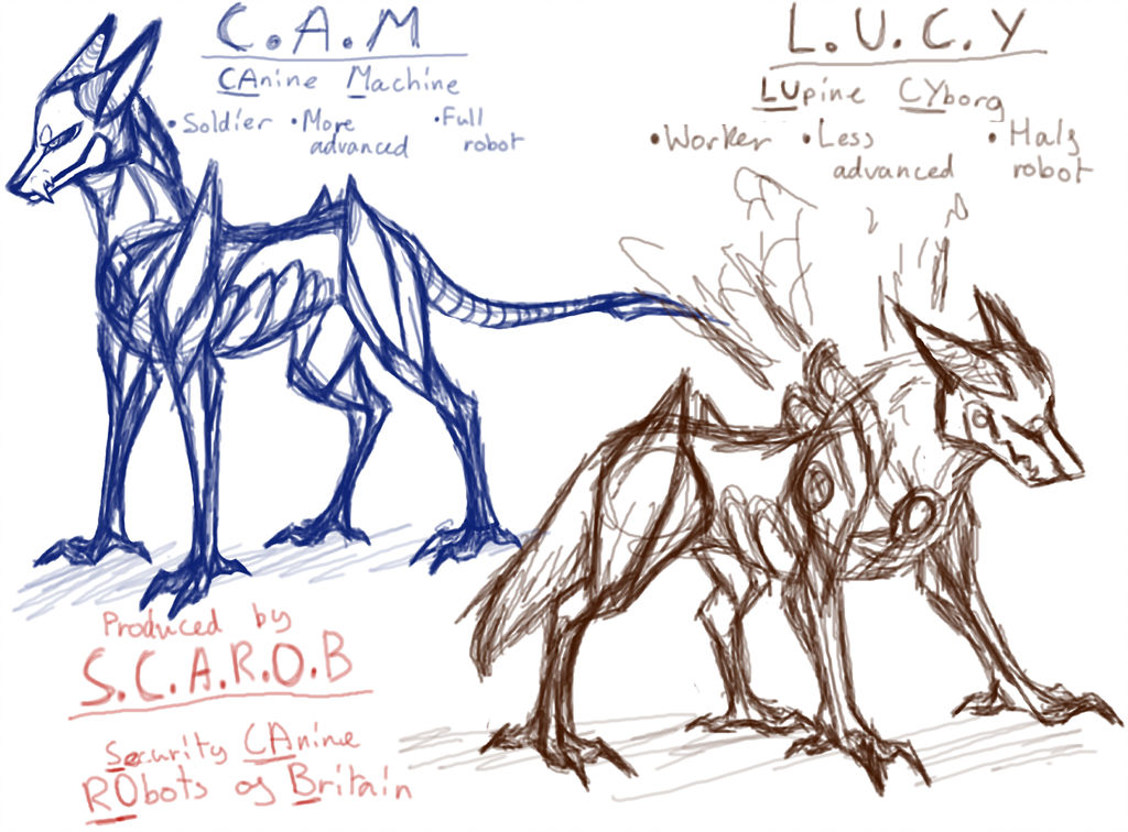 1024x756 robot wolves - Robot Wolf Drawing