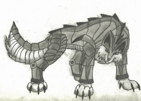 488x350 Robot Wolf - Robot Wolf Drawing