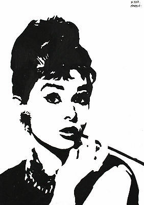 282x400 audrey hepburn hand drawn drawing painting, rock n roll - Rock And Roll Hand Drawing