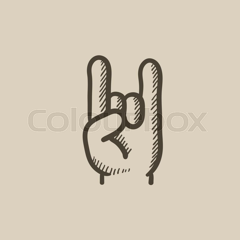 800x800 rock and roll hand sign vector sketch stock vector colourbox - Rock And Roll Hand Drawing
