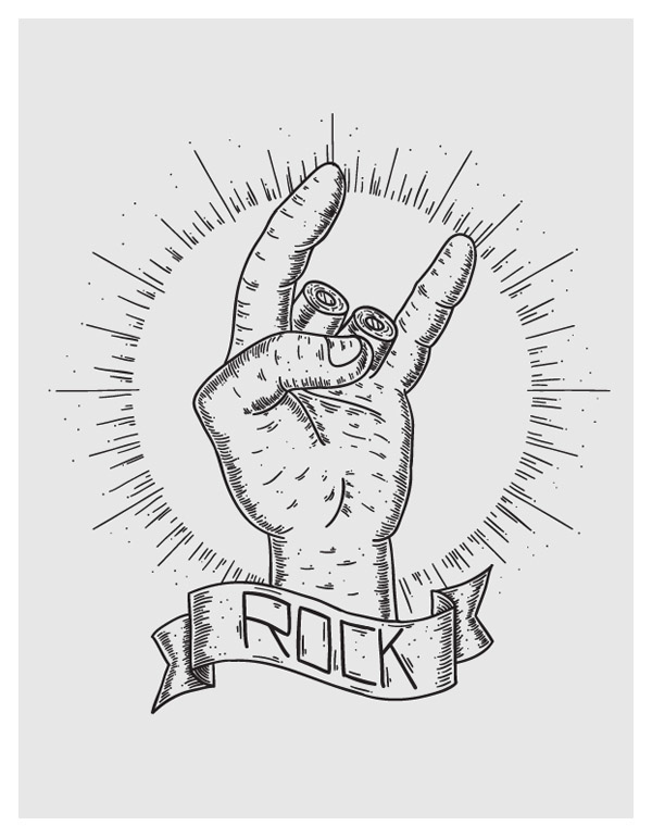 600x771 the rock'n roll hand on wacom gallery - Rock And Roll Hand Drawing