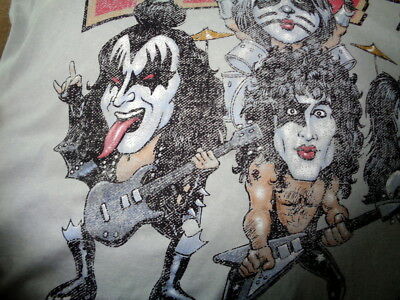 400x300 nwt kiss rock band cartoon caricature drawings new t shirt - Rock Band Drawings