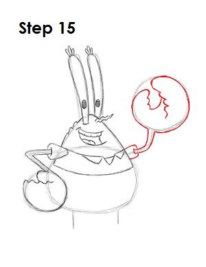 300x388 Draw Mr Krabs - Rock Cartoon Drawing