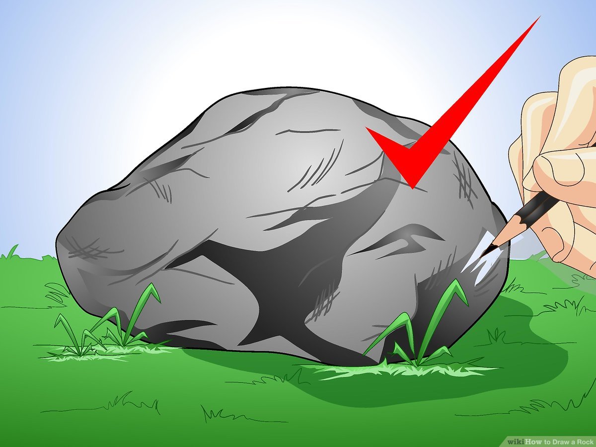 1200x900 How To Draw A Rock Steps - Rock Cartoon Drawing