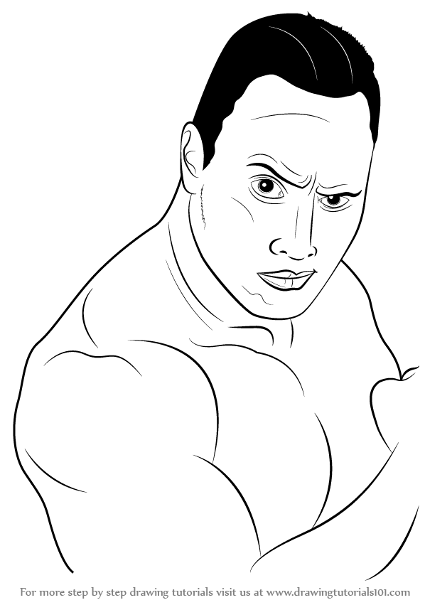 598x844 learn how to draw dwayne johnson aka the rock - Rock Cartoon Drawing