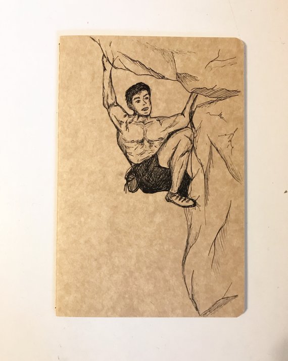 570x713 custom travel journal personalized journal rock climbing etsy - Rock Climbing Drawing