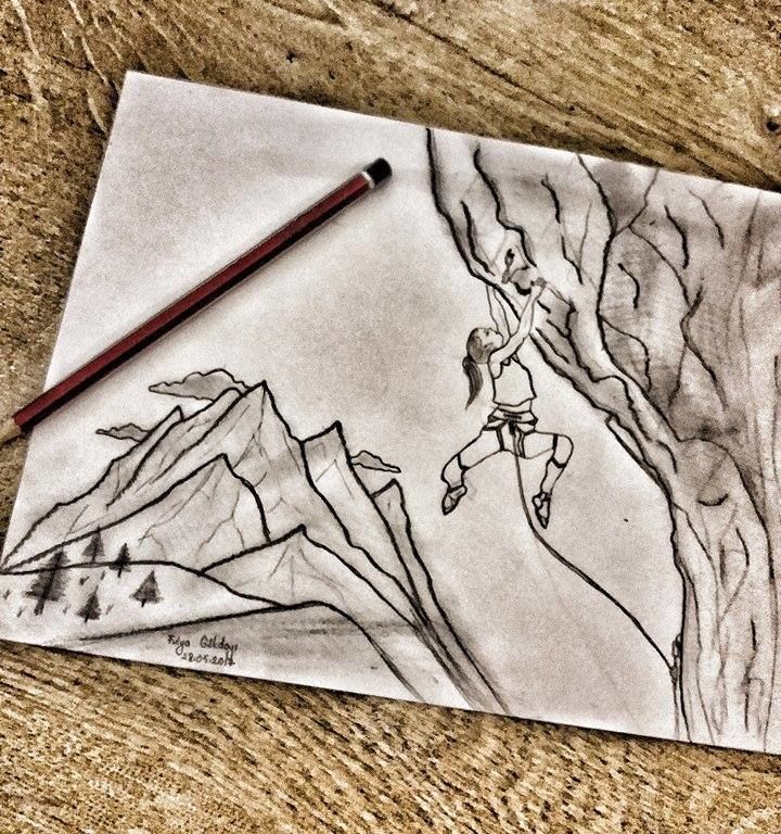 Rock Climbing Drawing at PaintingValley.com | Explore collection of