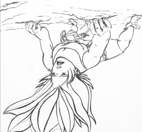 457x425 Adirondack Rock - Rock Climbing Drawing