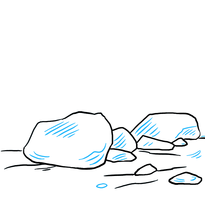 680x678 How To Draw Rocks - Rock Drawing