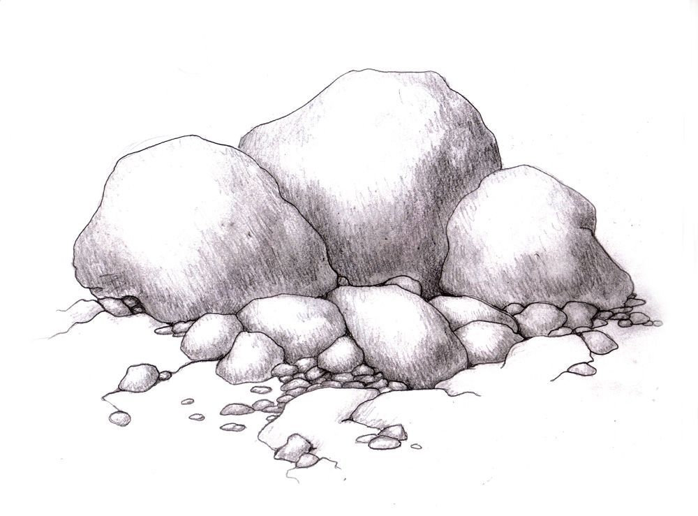 1000x739 Draw Rocks - Rock Drawing