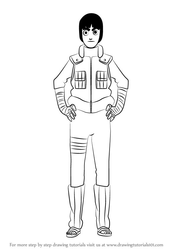 596x842 Learn How To Draw Rock Lee From Naruto - Rock Lee Drawing