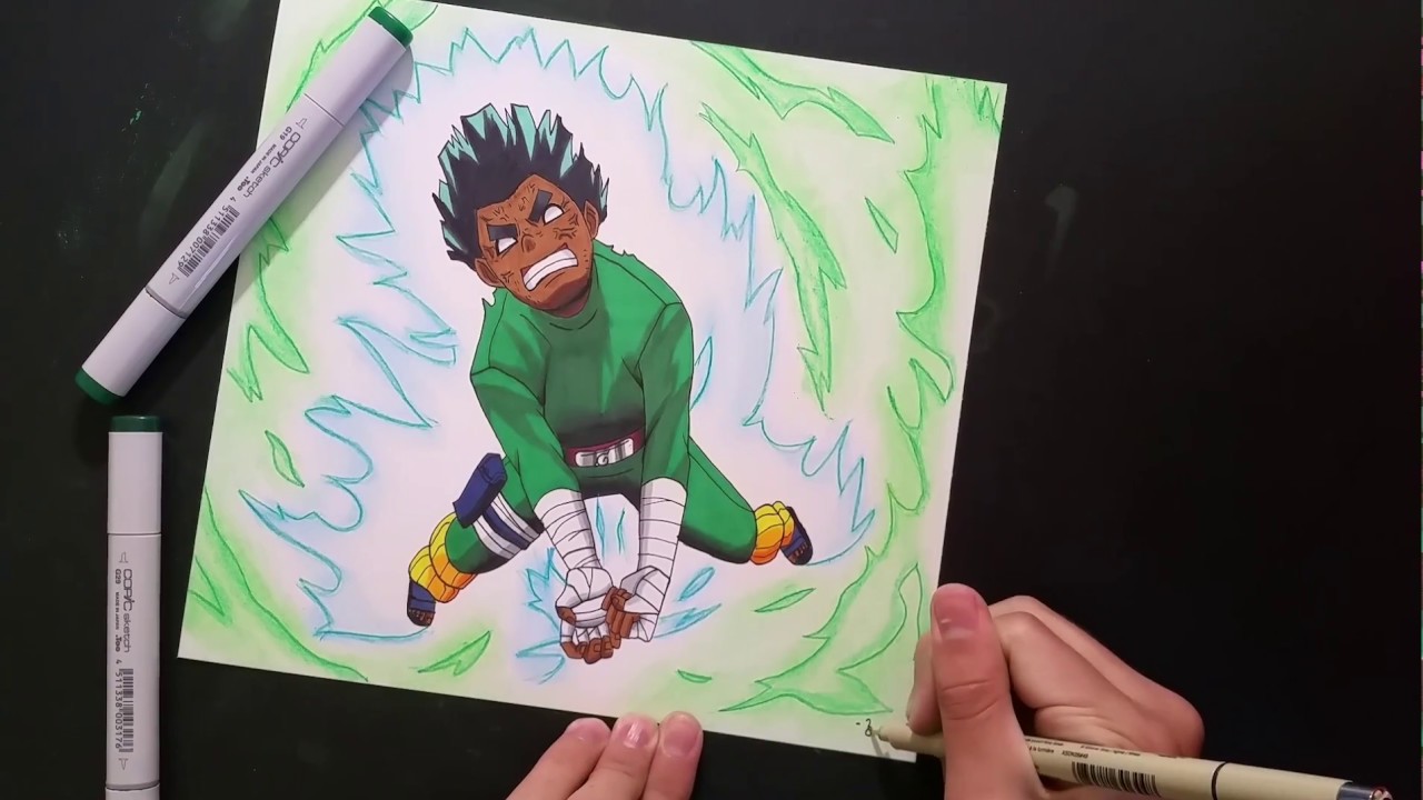 1280x720 Rock Lee! Gate Of Joy! Zainartz Speed Drawing - Rock Lee Drawing