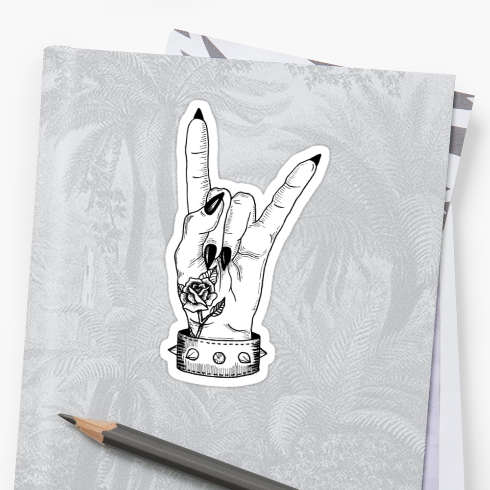1000x1000 Rock 'n' Roll Hands - Rock N Roll Drawings