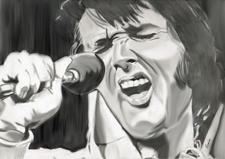 900x636 The King Of Rock'n Roll Drawing - Rock N Roll Drawings