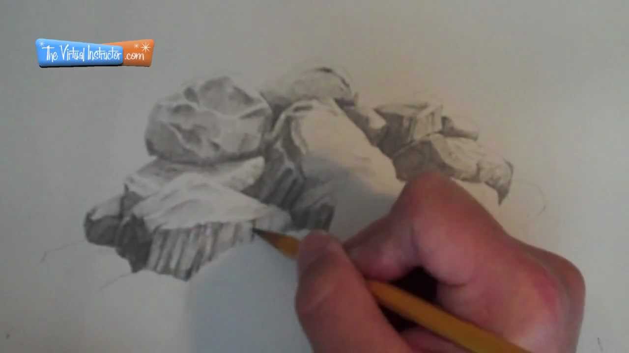 1280x720 How To Draw Rocks - Rock Texture Drawing