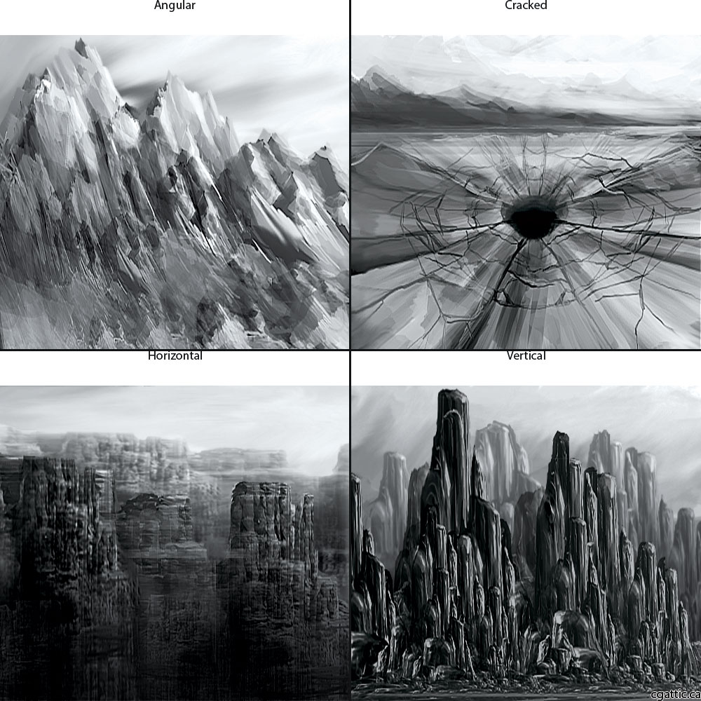 1000x1000 Realistic Mountain Drawings In Steps With Photoshop - Rock Texture Drawing