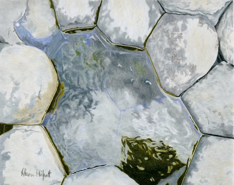 800x633 Causeway Rock Pool - Rock Texture Drawing