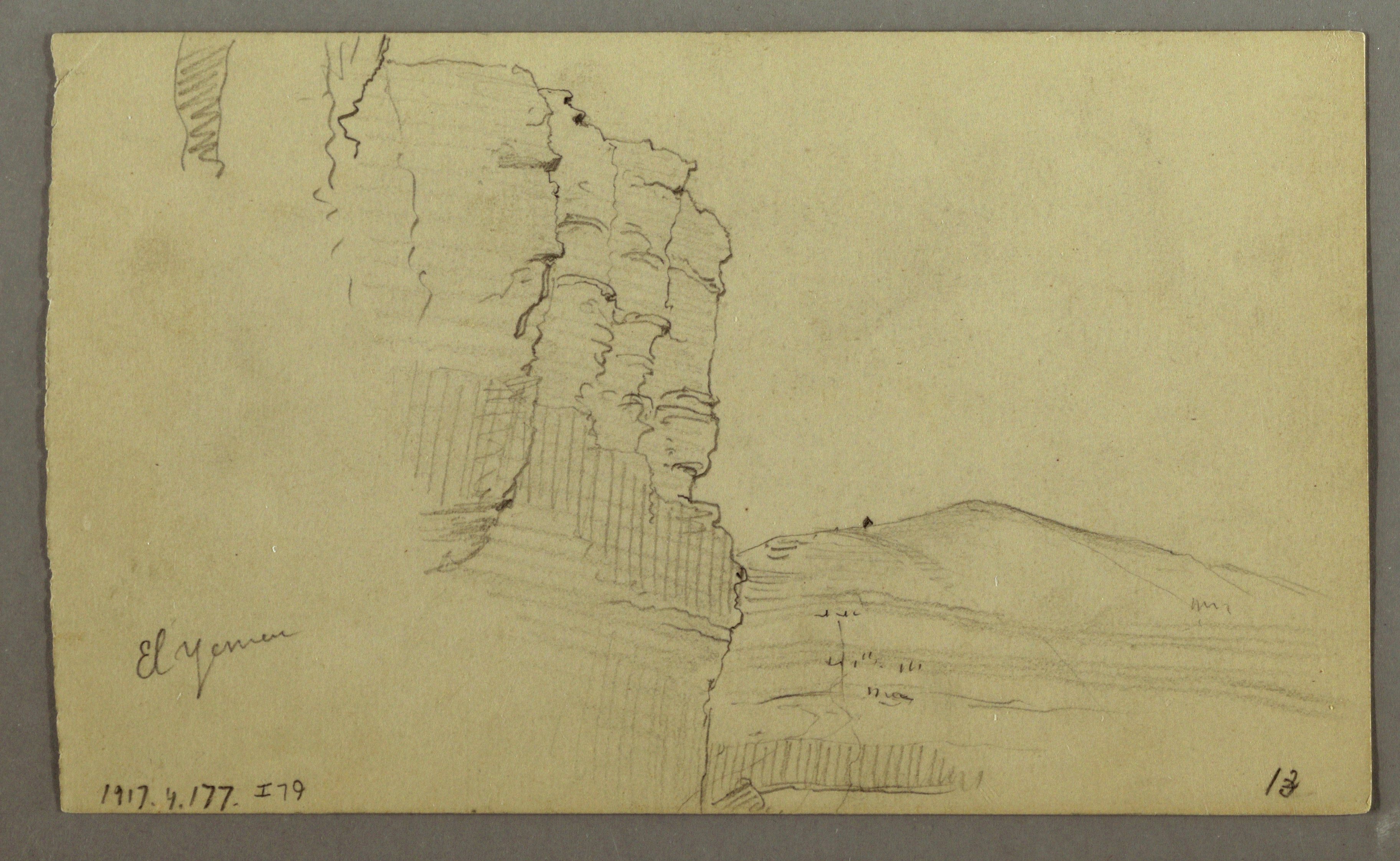 3649x2243 filedrawing, el yemen valley, arabia rock wall with the upper - Rock Wall Drawing